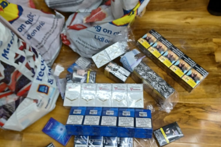 Illegal cigarettes seized by police and Trading Standards officers in Teignmouth. 