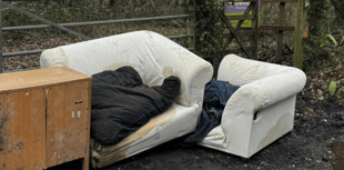 Sofa and box of French-fries dumped near nature reserve 