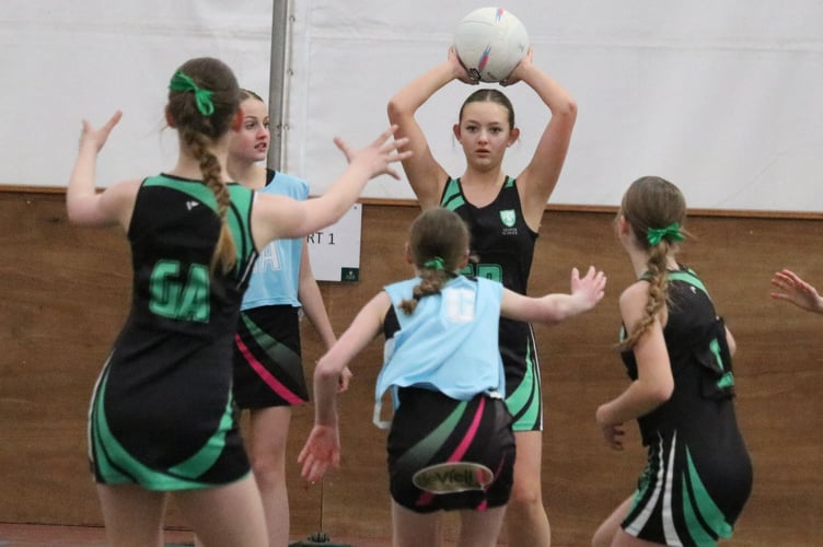 Stover School netball action