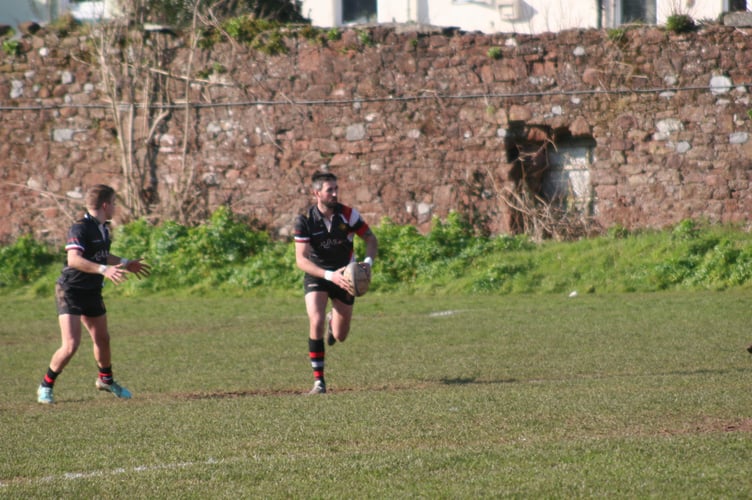 Jack Mayne in possession for Teignmouth RFC